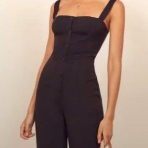 Reformation Petite Della Jumpsuit Black